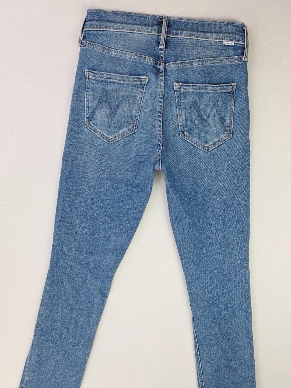 Mother The Mid Rise Dazzler Ankle Fray Size 25X28 Womens Blue Denim Logo Jeans